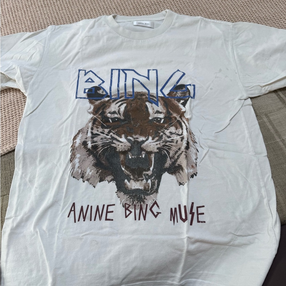 Anine Bing Cream Graphic Tee